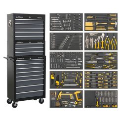 Sealey AP35TBCOMBO 16 Drawer Tool Chest Combination & 420 Piece Tool Kit (Black/Grey)
