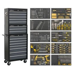 Sealey AP35TBCOMBO 16 Drawer Tool Chest Combination & 420 Piece Tool Kit (Black/Grey)