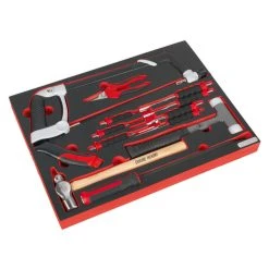 Sealey TBTP06UK Tool Tray With Hacksaw, Hammers & Punches (13 Piece)