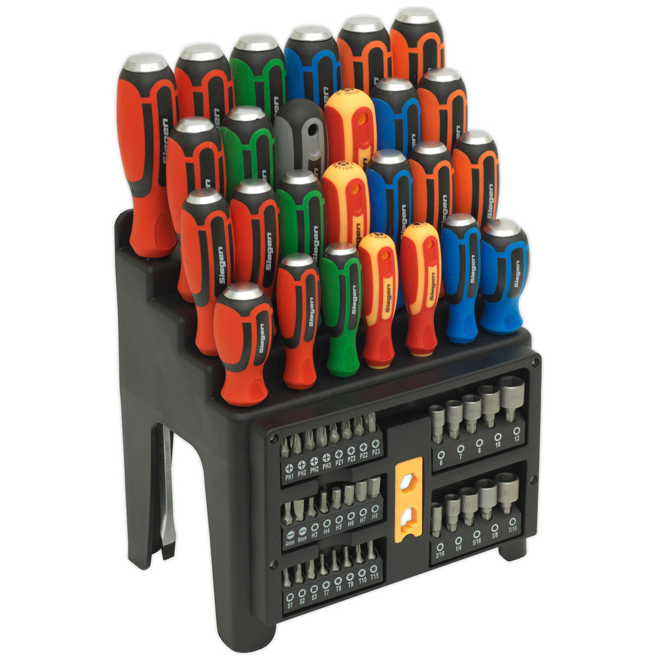 Siegen S01153 Hammer-Thru Screwdriver, Bit & Nut Driver Set (61 Piece) Siegen S01153 Hammer-Thru Screwdriver, Bit & Nut Driver Set (61 Piece) -Spear & Jackson shop 5ae151b450dc3b00111d7a79 17174.1584094125