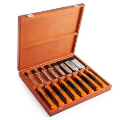 Bahco 424P-S8-EUR Bevel Edge Chisel Set 8 Piece In Wooden Box