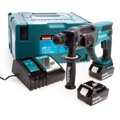 Makita DHR202RTJ 18V LXT SDS Plus Rotary Hammer Drill (2 X 5.0Ah Batteries) In MakPac Case