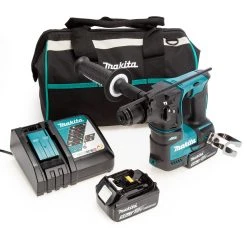 Makita DHR171 18V LXT Brushless SDS Plus Rotary Hammer, Toolbag, Charger (2 X 5.0Ah Batteries)