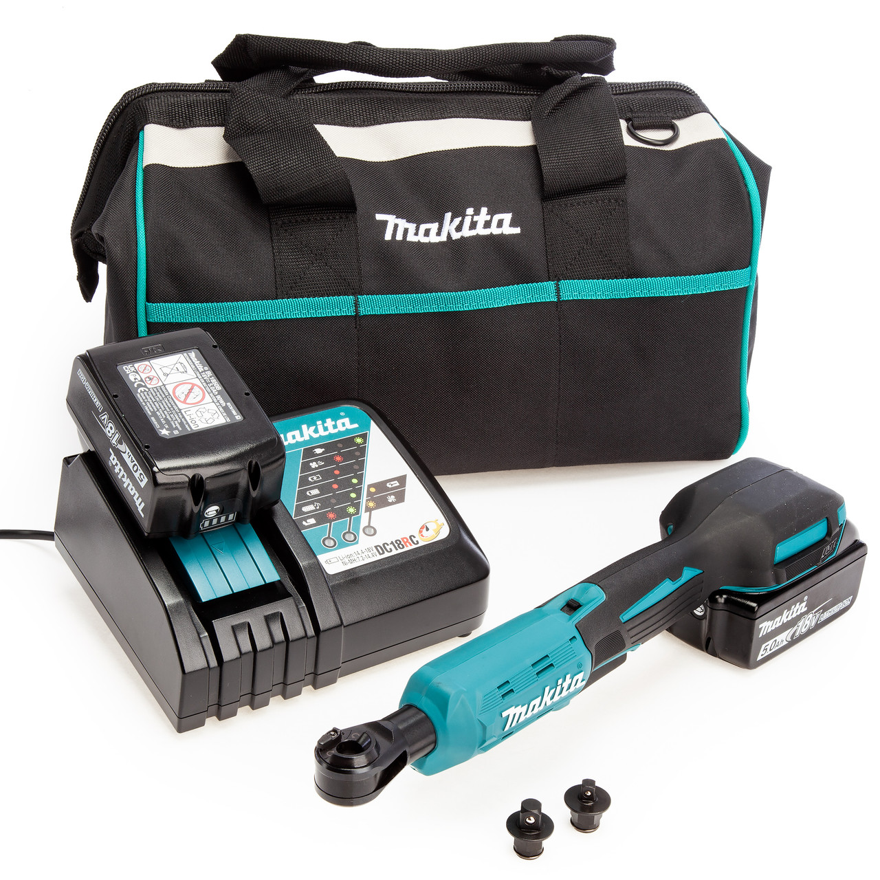 Makita DWR180 18V LXT Ratchet Wrench, Toolbag, Charger (2 x 5.0Ah Batteries) Makita DWR180 18V LXT Ratchet Wrench, Toolbag, Charger (2 X 5.0Ah Batteries) -Spear & Jackson shop file input 1651069508326 39010.1651069510
