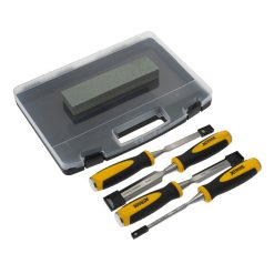 XTrade X0900044 Chisel Set With Sharpening Stone (4 Piece)
