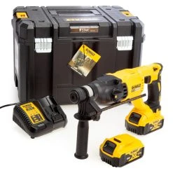 Dewalt DCH133P2 18V SDS Plus Hammer Drill (2 X 5.0Ah Batteries) In TSTAK Box